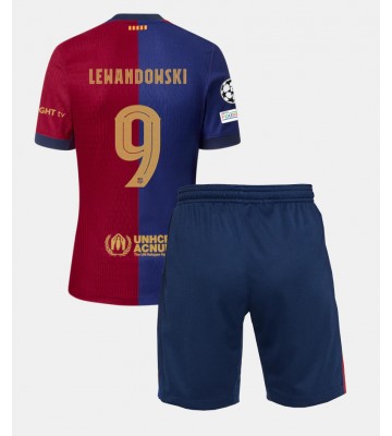 Barcelona Robert Lewandowski #9 Replika Babytøj Hjemmebanesæt Børn 2024-25 Kortærmet (+ Korte bukser)
